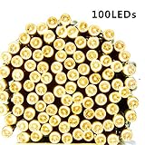 YATAIDI LEDソーラーライトストリングライトストリング100球イルミネーションライトIP65防水USB充電ロマンチックな雰囲気装飾祝日パーティー庭クリスマスなどに（イエロー）