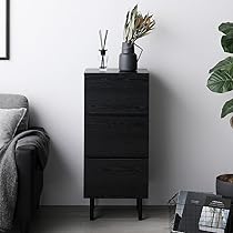 Amazon｜RASIK チェスト タンス 収納 スリム3段 幅約40cm ブラック