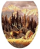 Toilet Tattoos TT-1027-O Elk Bull Decorative Applique For Toilet Lid, Elongated [並行輸入品]