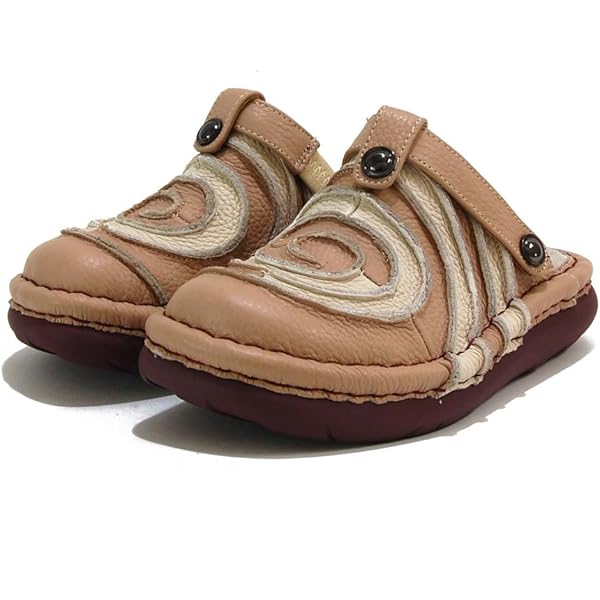 エスタシオン　未使用級　グルグルモチーフ 2wayサボサンダル　レザー　L 黒 エスタシオン 未使用級 グルグルモチーフ 2wayサボサンダル