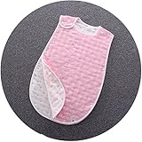 6重ガーゼ スリーパー ベビー パジャマ ふわふわ コットン 柔らかい 綿 ボタン開閉式 寝袋 40*60 cm 水玉 ピンク