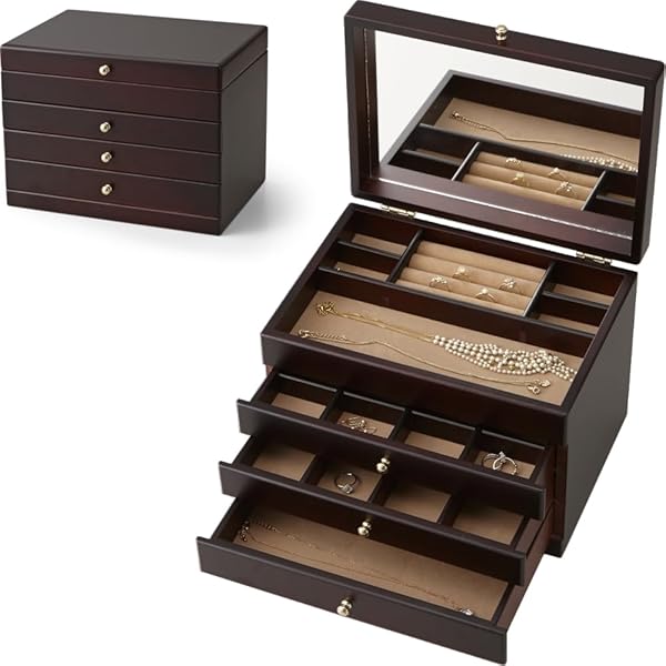 Amazon.co.jp: 木製ジュエルケース(3ツ引) 17-806 : ファッション