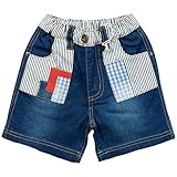 《初夏盛夏対応》 CHILD CHAMP(チャイルド チャンプ) 6.5ozデニム/ヒッコリーパッチワークパンツ 80cm/NB NO.C-86582351