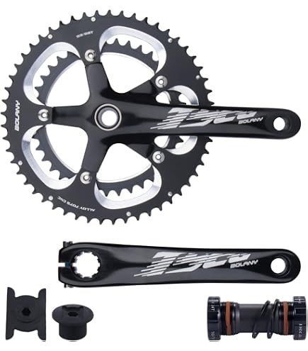 Amazon | BOLANY 170mm 自転車クランクセット 中空一体型ダブル