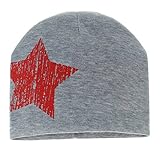 GEMVIE ベビー帽子 ワッチキャップ 耳あて 星柄 可愛い キッズ 赤ちゃん 春秋冬 男女兼用 男の子 女の子 子供 コットン ニット帽 おしゃれ グレー