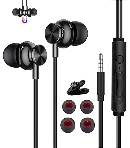 下中の有線イヤホン Amazon.co.jp: 有線イヤホン2m マイク付き 磁気設計 ノイズキャンセ