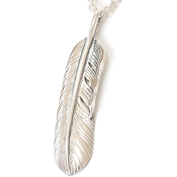 Amazon.co.jp: シルバー925素材【フェザー トップ】フェザーネックレス