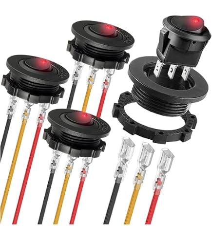 20mm Rounder Rocker Switch Round Rocker Switch With Wires 20mm Round Power Switches 3 Pin 2 ...
