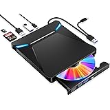 DVDドライブ 外付け 【6In1新モデル・多機能・USB3.0】 CD/DVDプレイヤー 薄型 ポータブルドライブ typeC/USBポート 静音 高速 軽量 スリム コンパクト TFカード/SDカード/CD/DVD読取・書込 デスクトップパソコン