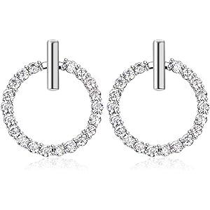 MM&UU ピアス フープピアス シルバー925 SV925 イヤピアス リングピアス レディース クリスタルダイヤ アレルギー対応 巾着袋付き 外径13mm