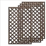 igarden　アイガーデン　ラティス　Ｈ150×Ｗ90cm　格子タイプ4枚セット　ナチュラル系ダークブラウン　天然木製