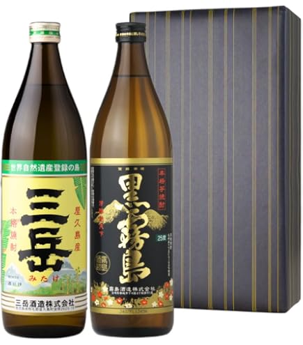 Amazon.co.jp: 芋焼酎 セット 三岳 900ml×2本 箱入り : 食品・飲料・お酒