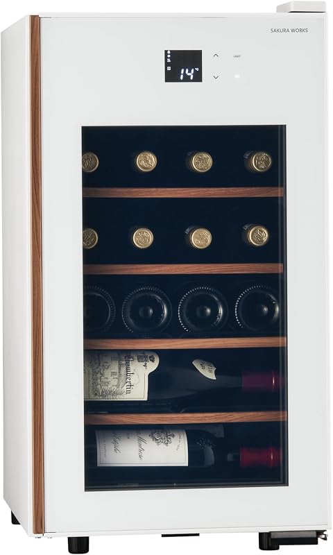 さくら製作所 氷温M5 ワインセラー 日本酒セラー 22本収納 コンプレッサー式 1温度管理 マイナス5℃ 氷温対応 GX22SM525-RH-W (ホワイト)