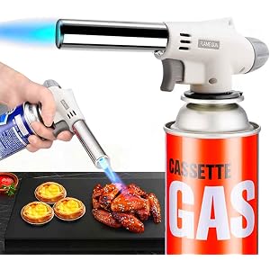 [2020最新改良版]トーチバーナー アウトドア ガスバーナー 料理用 トーチ 900℃～1300℃ 調整可能 BBQ…