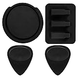KDSSYFT サウンドホールカバー 2個セット ギター ミュート ミュートパッド 弱音器 ギターピック サイレンサー 消音 弱音 練習用ピック付き