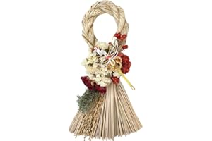 形やデザインで選べる 自然素材100％ しめ縄飾り タッセル 【国産 ドライフラワー 使用】造花不使用 の 正月飾り 信州 長野県 生産 玄関飾り (しめ縄(タッセル))