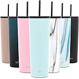 Simple Modern 28oz Classic Tumbler with Straw Lid & Flip Lid - Travel Mug Gift Vacuum Insulated Coffee Beer Pint Cup - 18/8 S