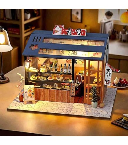 ミニチュア　ドールハウス　ライト　　　　　「おみやげ屋さん」 Amazon | ドールハウス ミニチュアハウス 手作りキットセット LED