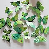 fecedy 3dバタフライウォールステッカーwithスポンジガムとマグネットアートデカールfor Kids Room Home Decor