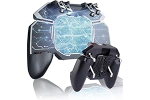 ペルチェ素子 6本指 コントローラー 瞬間冷却 Mobile 1秒に10発 ゲームコントローラー グリップ一体化 冷却ファン付き ゲームパッド 引き金式高速射撃ボタン iPhone/Android 等対応