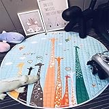 Burning Go ベビー ラグ カーペット プレイマット ラグマット 北欧 ホットカーペット 軽量 滑り止め付 丸形 カバー オール シーズン おもちゃマット ラウンドタウンマップ 遊びマット動物