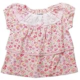 《初夏盛夏対応》(日本製) Pample Mousse(パンプルムース) ジャガード天竺小花柄半袖オーバーブラウス 95cm /PK NO.DP-72208