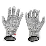 RaiFu 防刃手袋 安全保護手袋 耐カット キッチングローブ 軍手 作業用 手袋 作業グローブ 切れない手袋 耐切創手袋 ハイパフォーマンスレベル5 保護食品グレード ブラックエッジ サイズ：S
