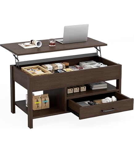 ❤️1品限り❤️FUNROLUX ローテーブル 昇降式 センターテーブル 幅90cm Amazon｜FUNROLUX ローテーブル 昇降式 コーヒーテーブル