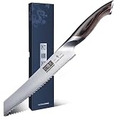 HOSHANHO Bread Knife 8 inch, Japanese High Carbon Stainless Steel Serrated Bread Knife, Professional Bread Cutting Knife for 