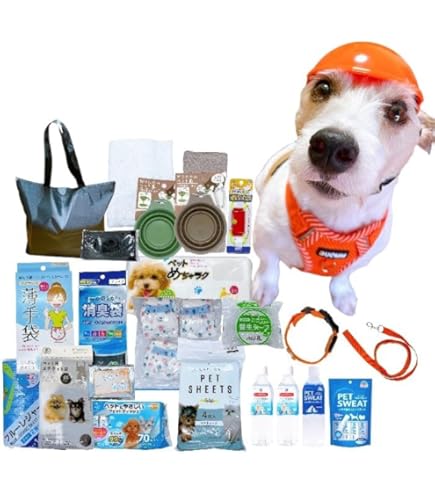 Amazon.co.jp: 犬用防災グッズ 7点セット 迷子札付き 避難セット Amazon.co.jp: 犬用防災グッズ 7点セット 迷子札付き 避難セット