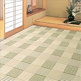 和モダン・純和風 い草調PP上敷き PPラグ・カーペット・ござ 本間6帖 286cm×382c...