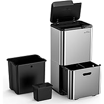 Amazon｜mVm ゴミ箱 分別 縦型2段4分別 63L ダストボックス 蓋