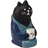 デコレ(Decole) concombre マスコット日本茶 黒猫 約27×30×h48 単位(mm)