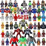 52pcs /ロットミニフィギュアSuper Heroes Marvel。DCシリーズスーパーマンバットマンハルクブロック