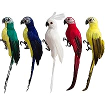 Amazon.co.jp: ASUNFO 人工鳥 フェイクオウム ジャングル装飾 10