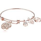 A True Friendship is a Journey Without an end Womens Charm Bangle Bracelet Jewelry Gifts