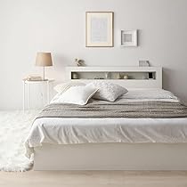 Amazon｜RASIK ベッド ダブル フレームのみ ホワイト 収納付き ベット