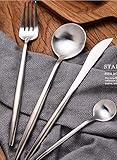 besploreブラックステンレススチールFlatwareセット、ラグジュアリー、スプーンフォークナイフ