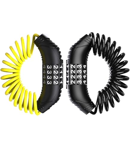 Motorcycle Helmet Lock, Bike Helmet Lock, 4 Digit Little Cable Lock, Retractable Luggage Lock Stroller Lock Black - View #6