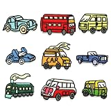 ワッペン 9枚セット バス 車 アイロン 入園準備 入学準備 新入学 新入園 アップリケ ポス ka-2301-004 クルマ