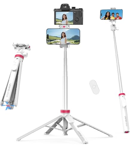 Ulanzi MT-44 白 三脚 スタンド 自撮り棒 2in1 伸縮式ホワイト Amazon.co.jp: ULANZI MT44M 自動オープン磁気電話三脚、59インチ 自