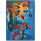 Joy Carpets Kid Essentials Language & Literacy Fish Tales Rug Multicolored 7'8 x 10'9 [並行輸入品]