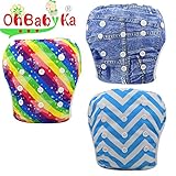 OHBABYKA赤ちゃん ベビー服 赤ちゃん 服 ベビー 水着 女の子 男の子 男児 女児 水着 再利用可能 防水 スイム布 水遊び スイムパンツ おむつ 3枚セット (YK091537)