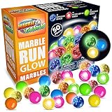 Marble Genius マーブルラン グロー スターターセット - 115ピース マルチカラー 対象年齢4歳以上 - レーストラック&STEM組み立てセット ライトアップブリック付き 4~8歳用