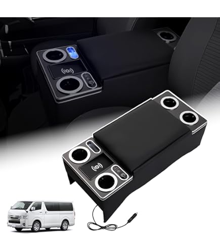 【新品未使用】Echimy ハイエース 200系 パーツ内装 コンソールボックス Amazon | Echimy ハイエース 200系 専用 アームレスト コンソール