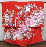 【 現品限り 】 正絹・女児一つ身祝着 金彩鼓
