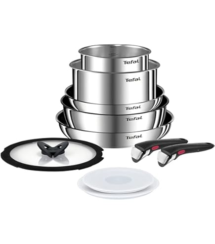Amazon.co.jp: Tefal Ingenio Pots and Pans Set, Stainless Steel, 13