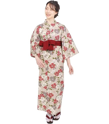 Amazon.co.jp: 夏色の向日葵しらべ藍Dita オトナ浴衣 ゆかた・帯・下駄