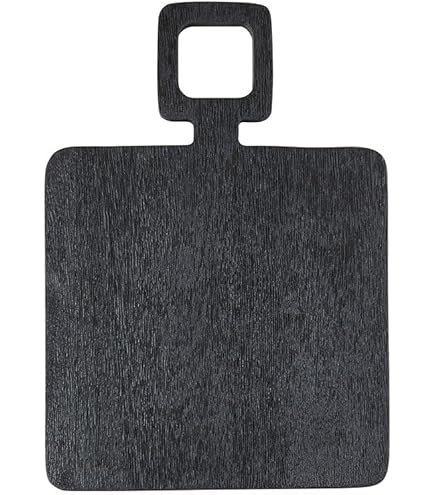 FarBoat Acacia Wood & Black Marble Cutting Board - 10x7-1/8 Inch, Splicing Style For Steak, Cheese, Bread