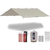 Amazon | FIELDOOR スクエアタープ Sサイズ 280×280cm 【T/C 難燃性